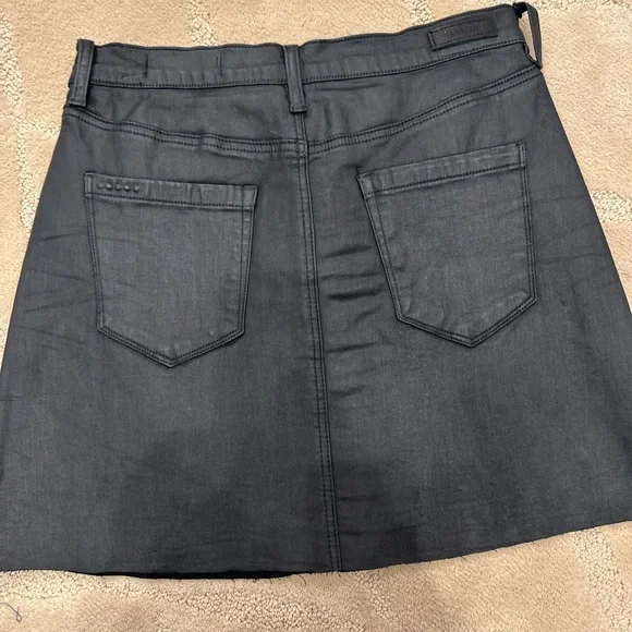 BLANK NYC Black wax coated denim skirt, 27